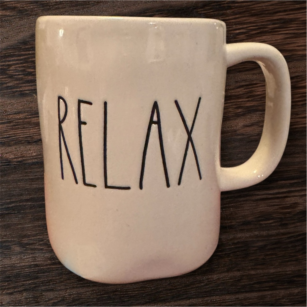 Rae Dunn White Relax Ceramic Mug